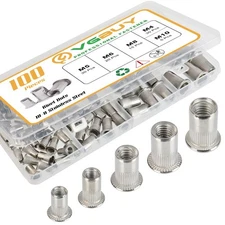 100Pcs Metric Rivet Nut Kit, Rivet Nuts Assortment M4 M5 M6 M8 M10