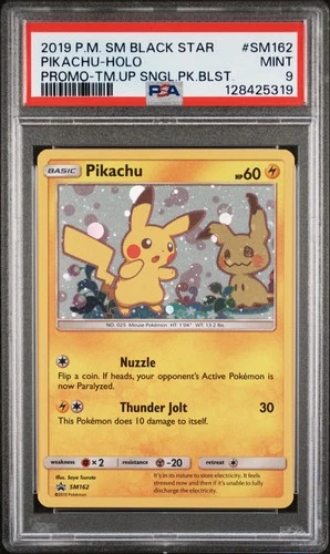2019 POKEMON SM BLACK STAR PROMO TEAM UP SINGLE PACK BLISTERS PIKACHU-HOLO PSA 9