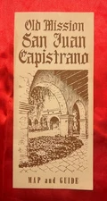 Old Mission San Juan Capistrano Map & Guide 1940s SoCal Vintage Travel Brochure