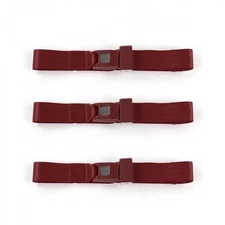 Ford 1949 - 1951 Standard 2pt Burgandy Lap Bench Seat Belt Kit - 3 Belts SafTboy