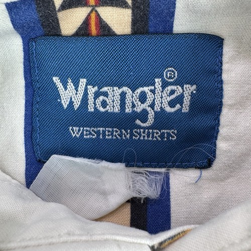 VTG 90s Wrangler Western Shirt Mens Size L Aztec Print Pearl Snap Buttons Cowboy - Picture 9 of 13
