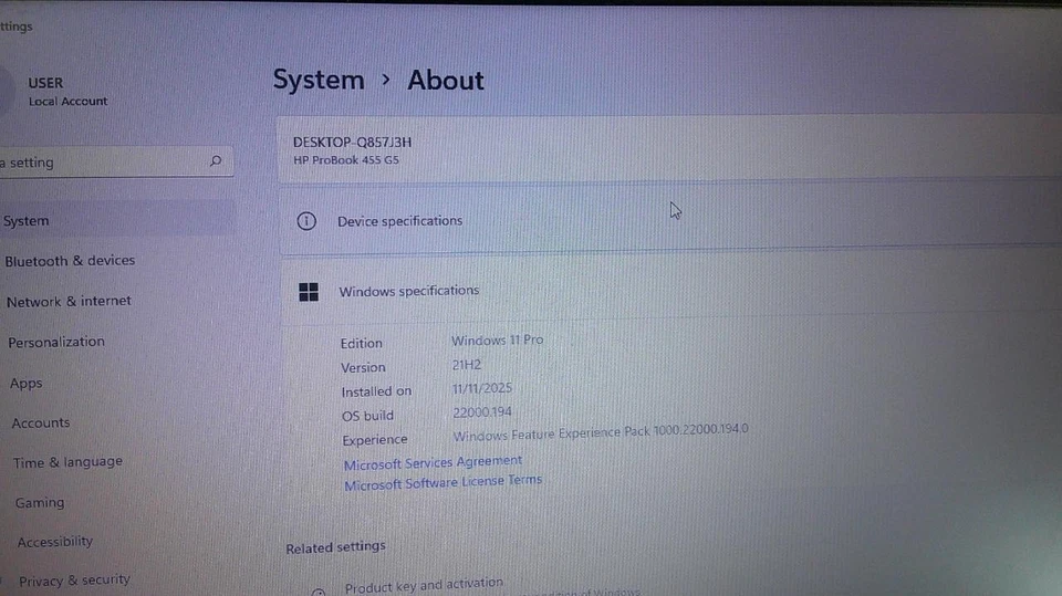 HP Probook 455 G5 15.6" AMD A10-9620P 2.5GHz 16GB 256GB SSD W11 Laptop (B2431) - Image 3 of 4