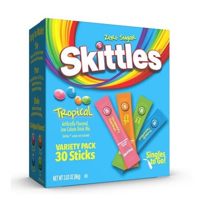 Skittles Singles To Go Tropical Drink Mix - 30 Servings of Exciting Flavors