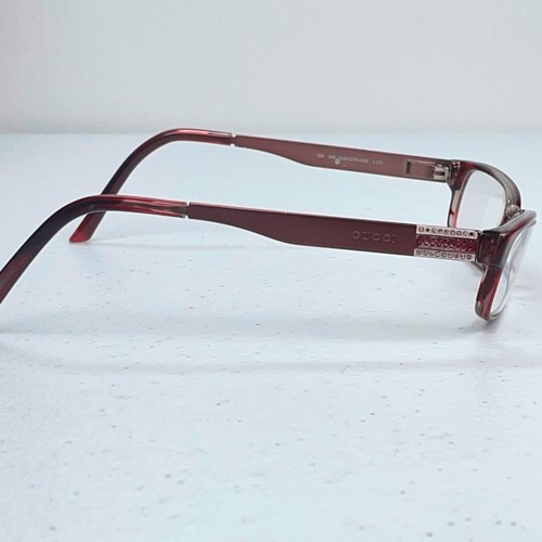 Monturas de gafas Gucci GG2939 Strass LGY rojo oscuro 52-15 135 hechas en Italia - Imagen 3 de 11