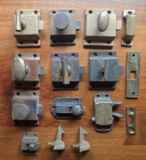 Brass/Metal Closet or Cabinet Latches Antique Assortment 1870s-1920s