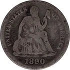 1890 10c Seated Liberty Dime ~ Good