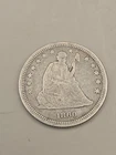 1860 Seated Liberty Silver Quarter 25c