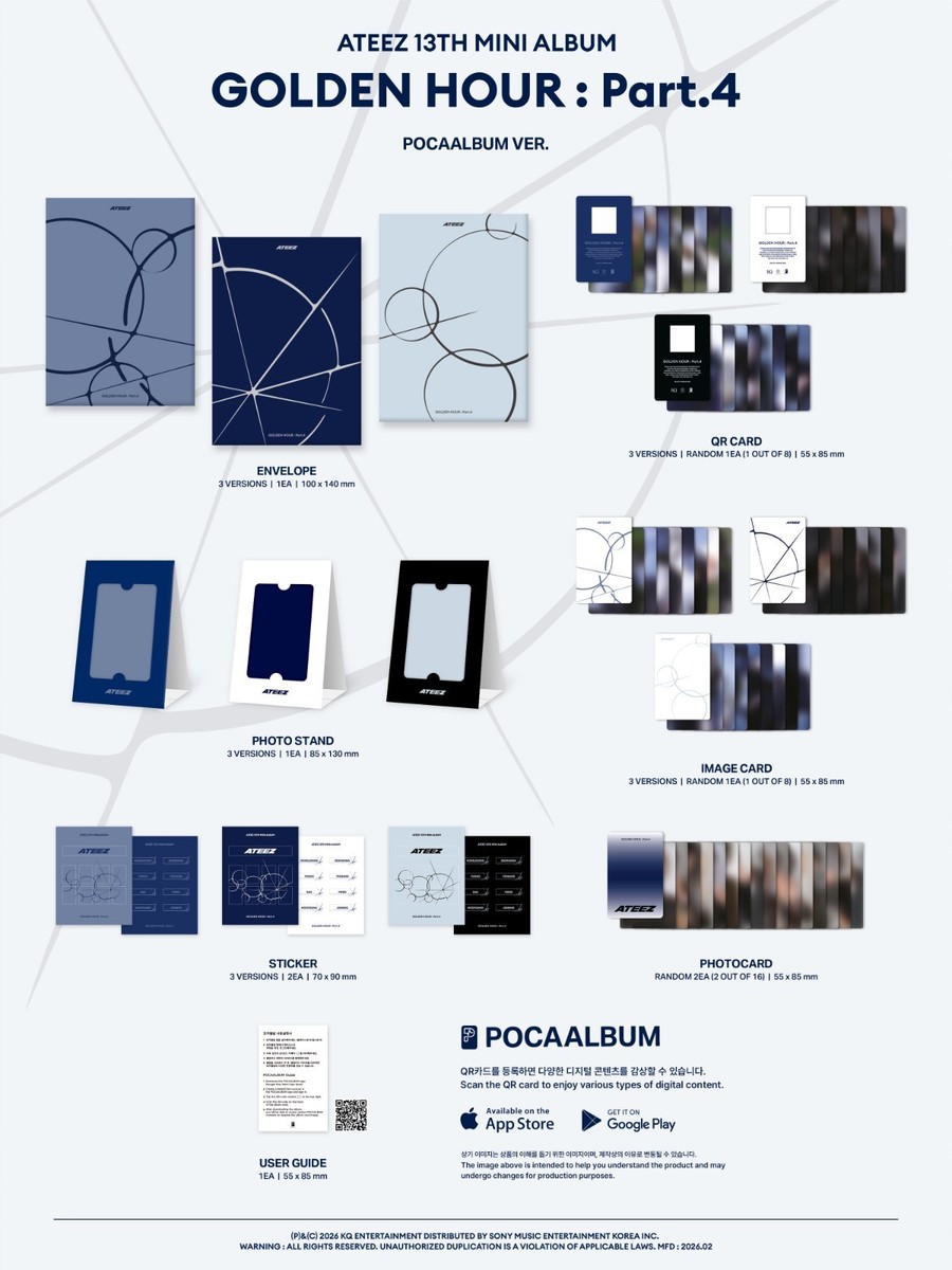 Ateez - 13th Mini Album Golden Hour Part. 4 Pocaalbum 3 versions