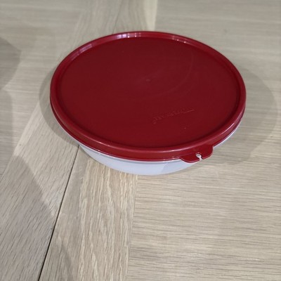Tupperware kleine Rührschüssel & Deckel.  Deckel weiß / rot 1,0 l
