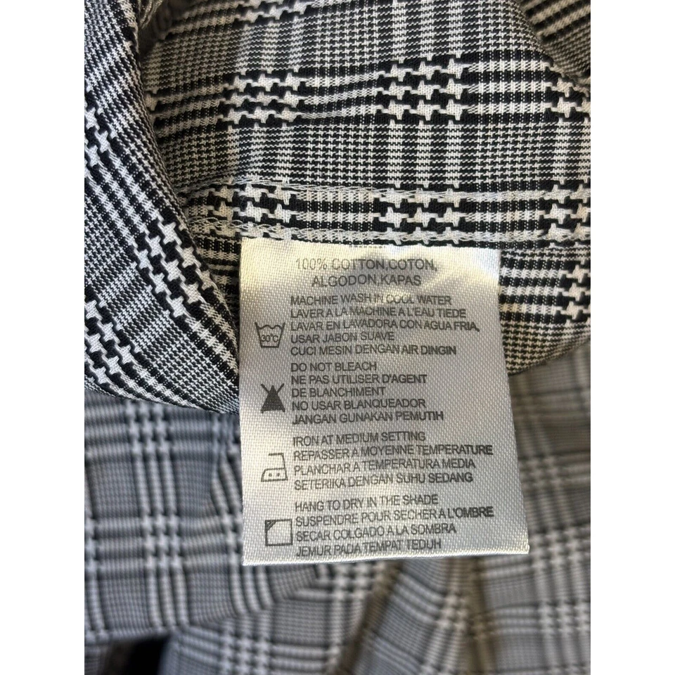 Report Collection Regular Fit Dress Shirt Long Sleeve Check Black Men's Size XL - Image 4 of 4