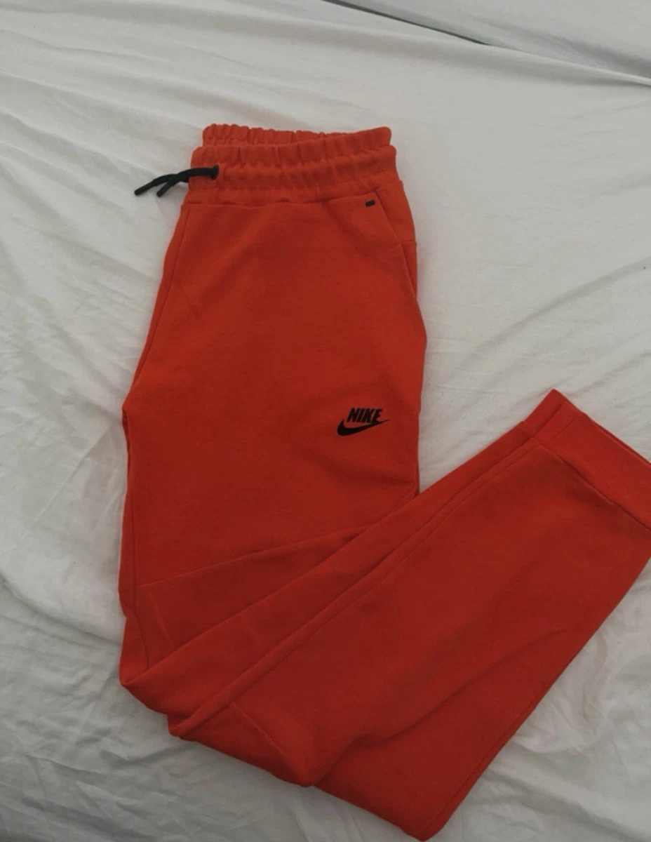 Nike Herren Trainingsanzug 2-teilig L Orange/Schwarz Kapuze Fleece