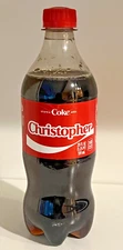 SHARE A COKE with CHRISTOPHER 2025 Personalized Gift 20oz Coca Cola Bottle - NEW