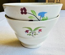 Set of (2) Small Handpainted Ceramic Bowls England - Blue Green Red