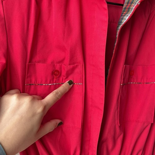 Altogether Fashions Damen 50er Jahre Shirt Taille Kleid Brusttasche halber Reißverschluss rot S/M - Bild 4 von 16