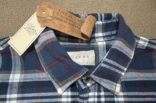 Jachs Shirt Mens XLarge TALL Navy/Red Plaid Flannel Button Up Outdoor Casual NWT - Picture 2 of 3