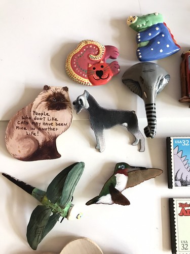 VTG Lot 37 Refrigerator Magnets Comics Raggedy Ann Cat Dog Frog Bird God Popcorn - Picture 2 of 8
