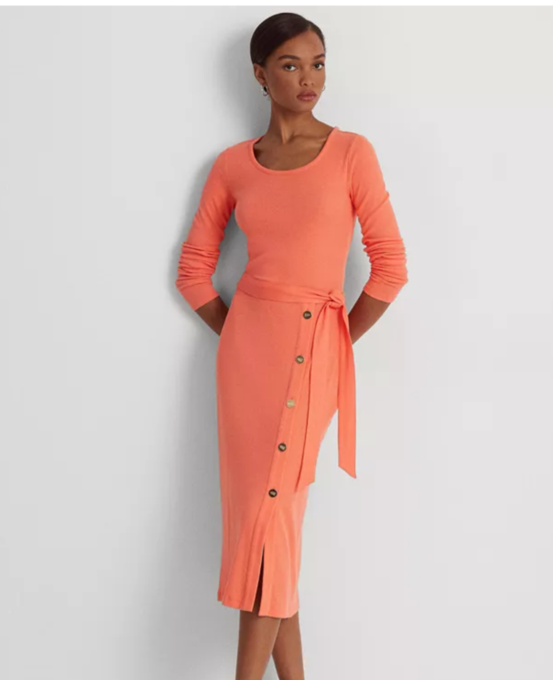 belted rib knit dress NWT RALPH LAUREN Women's Rib-Knit NEW WITH TAG SIZE US 16 Elthea belted