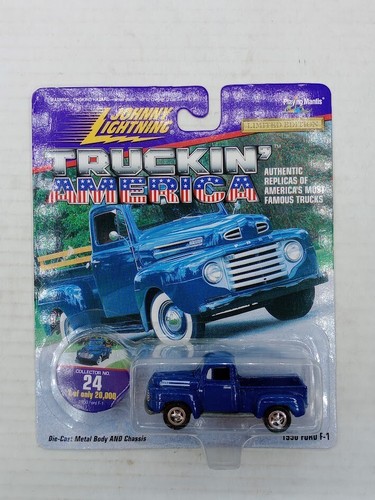 Johnny Lightning Truckin America 1950 Ford F-1 Blue #24 Ltd Ed NIB - Picture 2 of 3