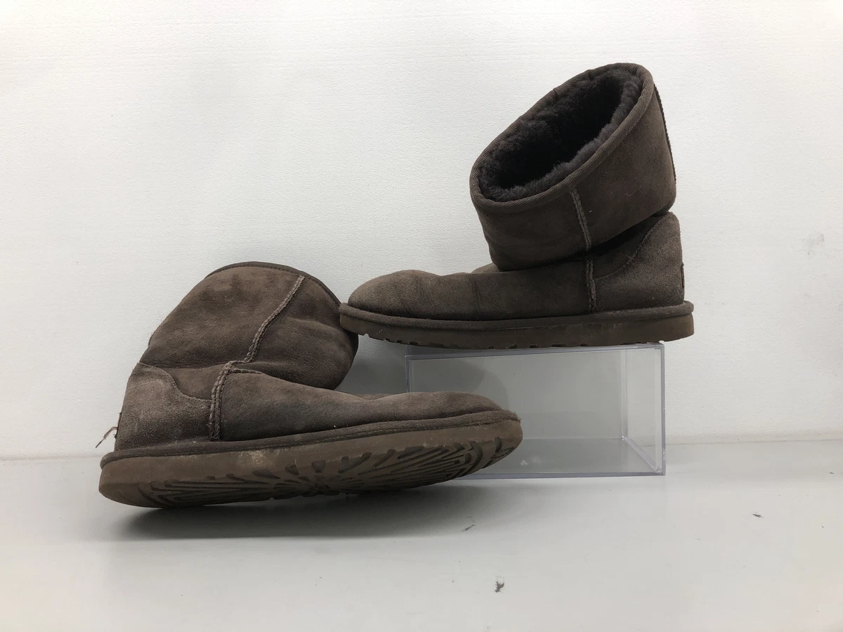 UGG Mens Classic Short 5800 Black Round Toe Pull On Ankle Shearling Boots Size 8