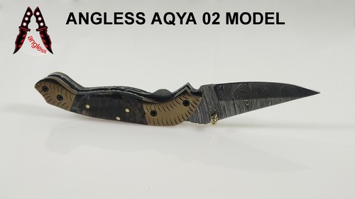 Pack Of 3 Luxury Angless Handmade Damascus Folding Knife Hunting Camping Lot 8 - Picture 3 of 24