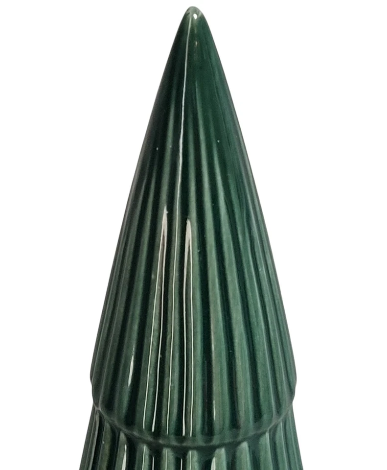 Tabletop Christmas Tree Green Ceramic Modern Geometric Decor Shelf Mantel Tiered - Image 4 of 4