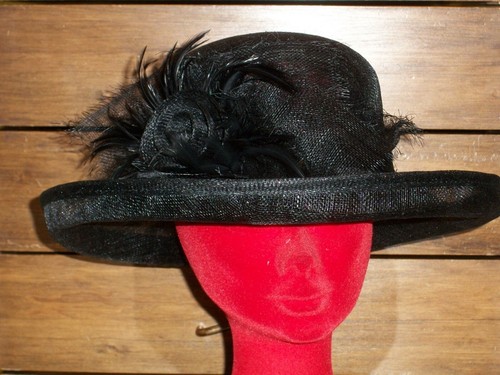 CAPPELLO CERIMONIA NERO BLACK HAT ELEGANT | eBay