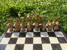 Skull Chess Set with 3D Death's-Head Pieces - Gothic Handmade Chess Set - Gift