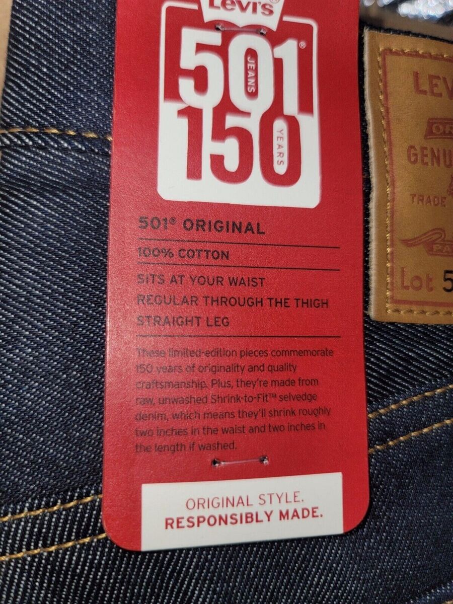 LEVI'S 501 Raw Selvedge 150th Anniversary Edition Shrink-to LEVI'S 501 Raw Selvedge 150th Anniversary Edition Shrink-to