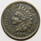 1890 Indian Head Cent Penny EF-Details  "Actual Coin Pictured"