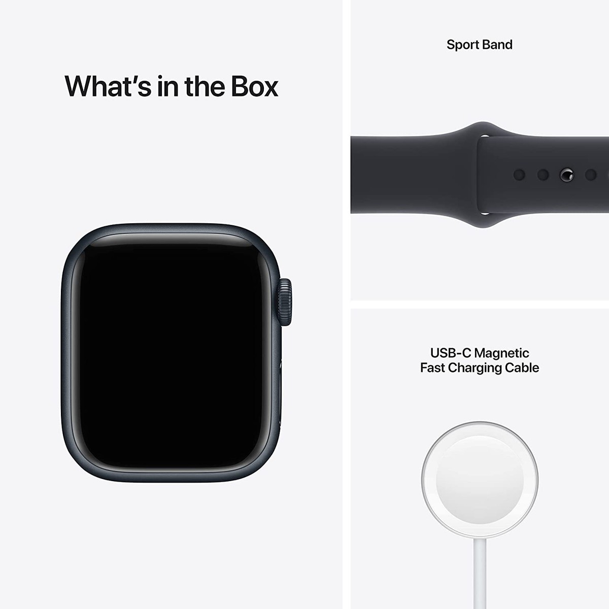 Apple Watch Series 7 41mm Midnight Aluminum Case Midnight Sport  display picture 1