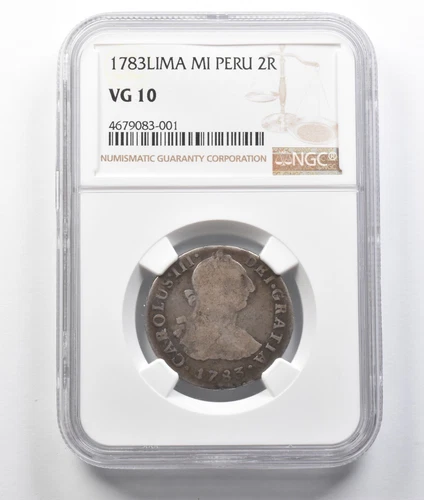 1783 Lima Mi Peru 2 Reales VG10 NGC *7787