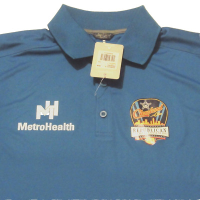 NWT Cleveland Ohio Republican National Convention Polo Shirt 2016 Blue Medium