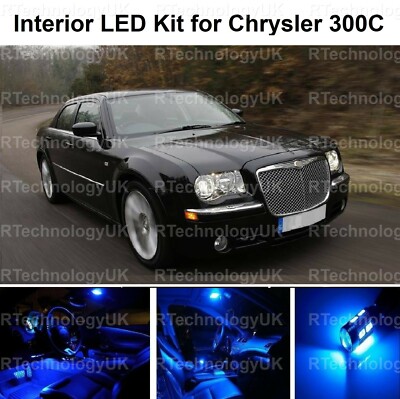 BLAU PREMIUM für CHRYSLER 300C 2005-2010 INNENRAUM VOLL LED GLÜHBIRNEN LICHT KIT SET 