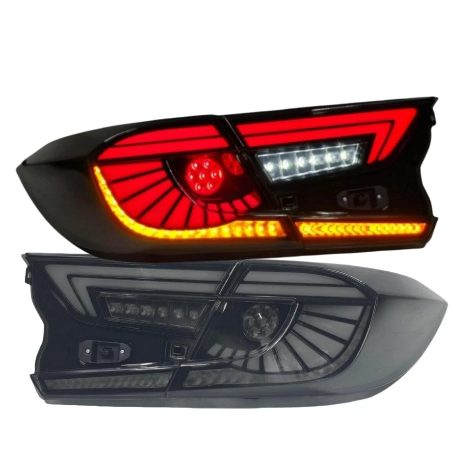 Smoked LED Tail Lights Fits 2018-2022 Honda Accord Sedan Rear Lights Sequential - Image 2 of 4