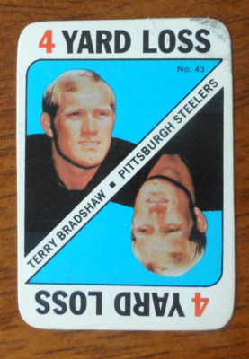 1970 TOPPS FOOTBALL GAME CARD #43 TERRY BRADSHAW STEELERS ROOKIE