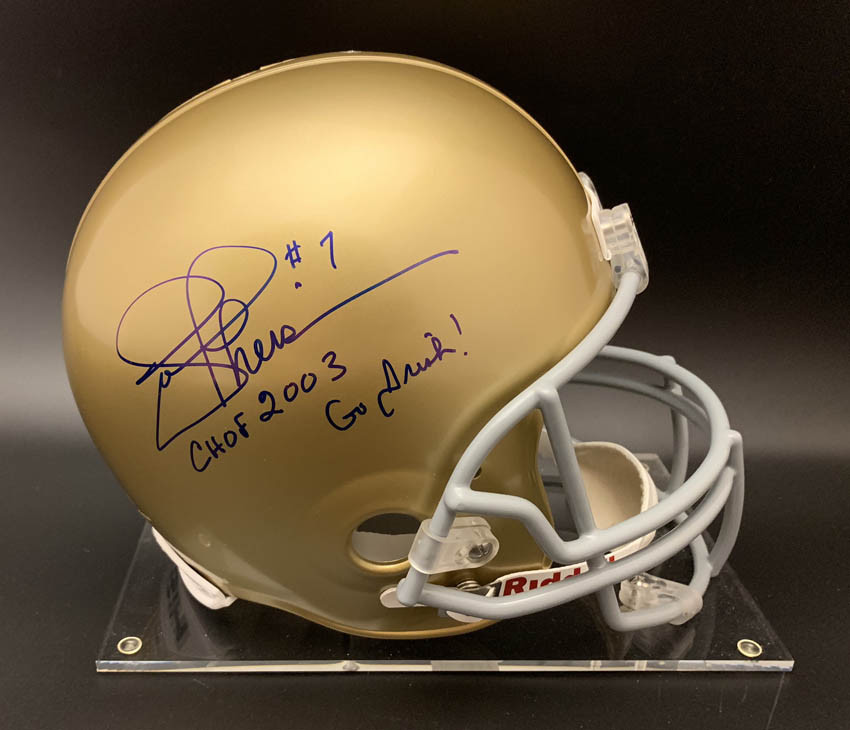 Joe Theismann Autographed Signed Notre Dame Fighting Irish F/S Notre Dame Helmet + CHOF 2003 ITP PSA/DNA 