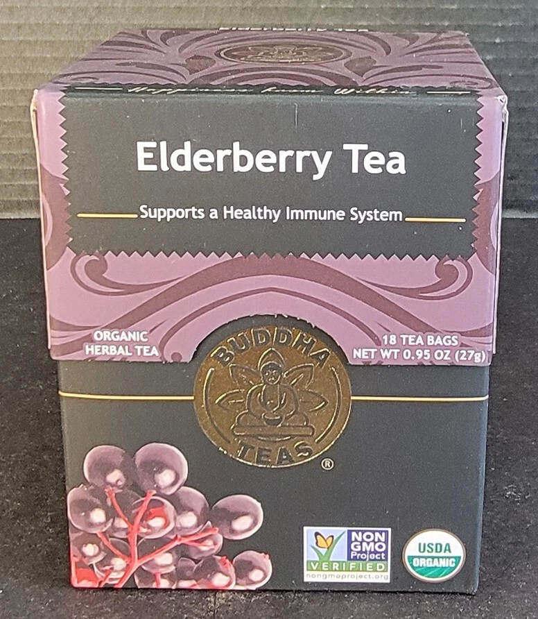 18 чаев Buddha органические неотбеленные чайные пакетики из бузины, без ГМО, кошерные, срок годности 9/27 - Изображение 4 из 4