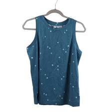 Stars Above Polka Dot Pajama Tank Top Blue M Beautifully Soft Pjs Sleeveless