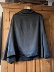 Ladies Pretty Lavish Black Satin Blouse,Padded Shoulders Size M