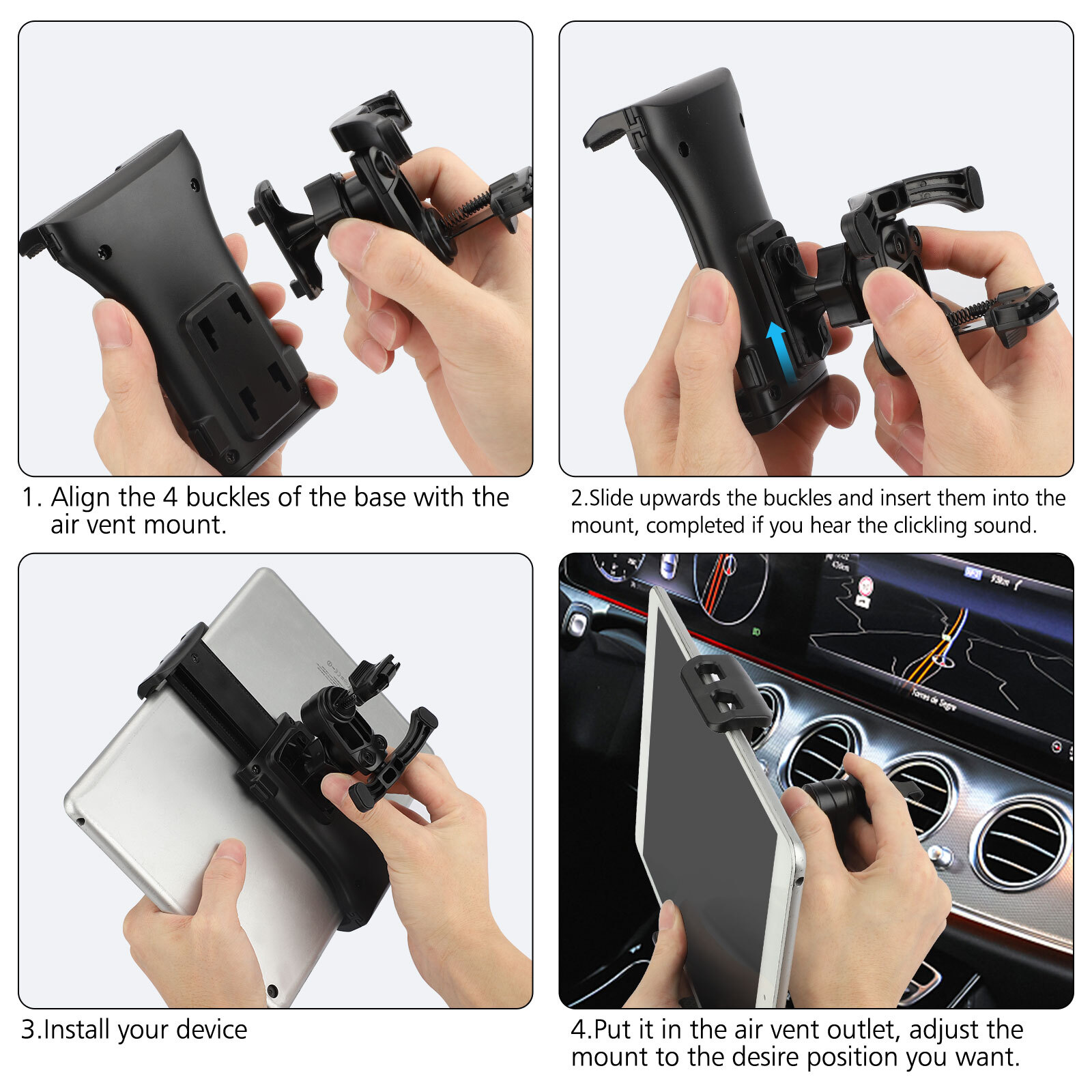 Universal Car Mount Air Vent Tablet Phone Holder 360°Rotate For 412