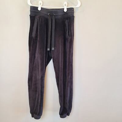 Athleta Double Cozy Karma Jogger Black Velour Womens Small - Main Image