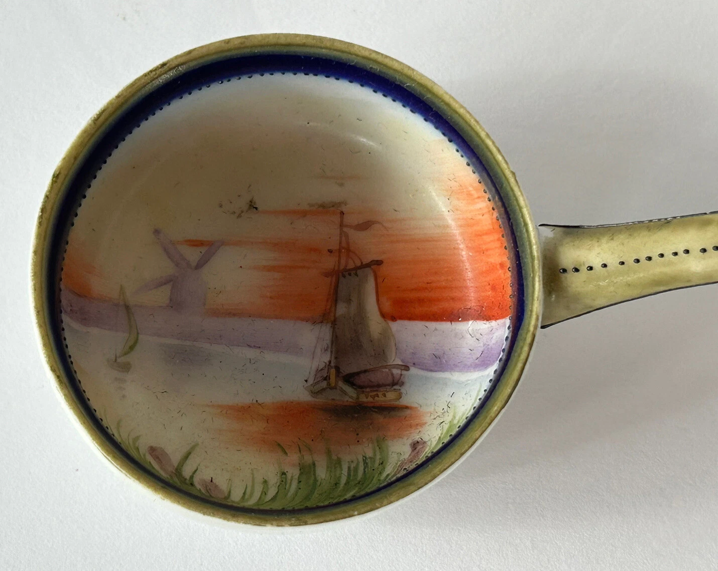 Antique Nippon Hand Painted Small Condiment Sauce Mayonnaise Ladle Spoon