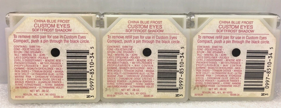 (3) REVLON Custom Eyes Eye Shadow- CHINA BLUE FROST *VINTAGE ORIGINAL SOLD AS-IS - Image 3 of 4