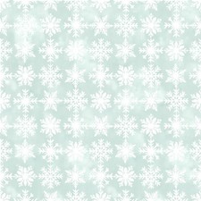 Christmas Fabric  Wintry Mix White Snowflake Mint  Blank YARD