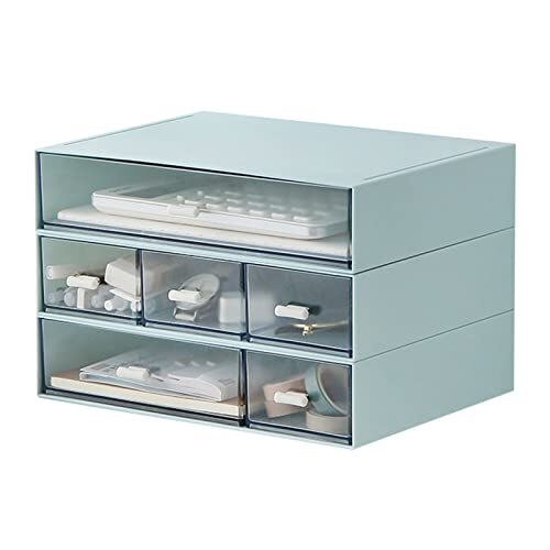 Plastic Storage Drawer, 6 Drawers Desk Organizer, Makeup Organizer (6.5
