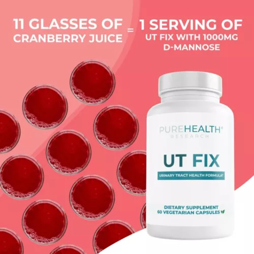 UT Fix D Mannose & Cranberry 60 Capsules - Improves Urinary Tract Health - Picture 4 of 12