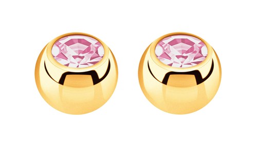 Set 2 Piercing Gioielli Vite Palle Placcato Oro IN 1,6x5mm con Zirconia Crystal - Foto 21 di 36