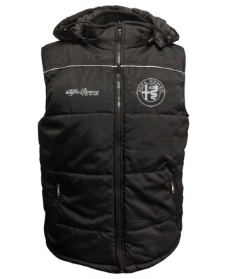 Alfa Romeo Sleeveless Gilet Jacket Removable Hood Racing Motorsport Gifts