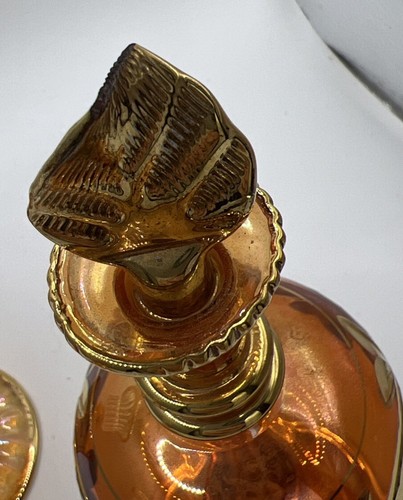 3 Hand blown Glass Orange & Gold Hand Blown Items - Picture 8 of 8
