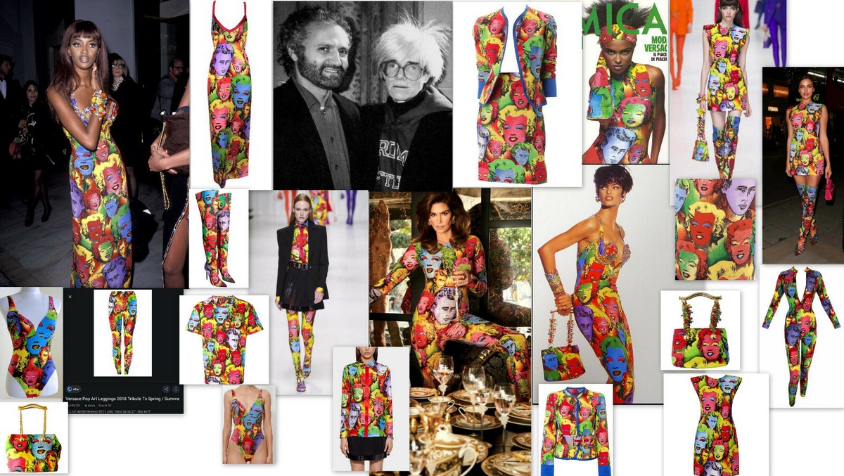 Gianni Versace 1991 Andy Warhol pop art James Dean & Marilyn